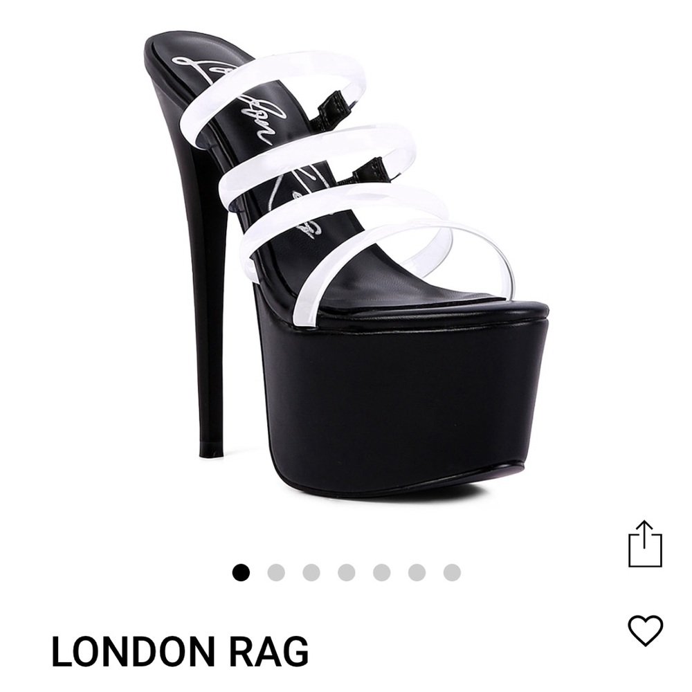 London Rag platform stiletto heels black with clear straps